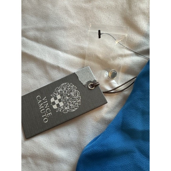 Vince Camuto Asymmetrical-Hem Double-Layer Blouse Peacock Blue NWT Small - Picture 10 of 16